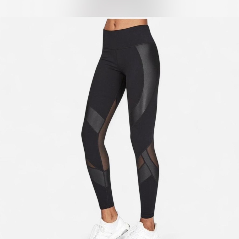 SWEATY BETTY  Size S The power  Dark Gray Mesh Panel Workout Women’s Leggings